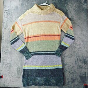 Anthropologie Daily Practice Womens‎ XS Turtleneck Jumper Dress Colorblock